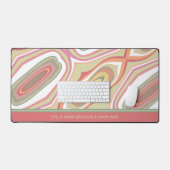 Roze Abstract Modern Kleurrijk Boho Naam Quote Bureaumat (Keyboard & Muis)