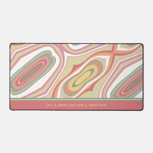 Roze Abstract Modern Kleurrijk Boho Naam Quote Bureaumat (Voorkant)