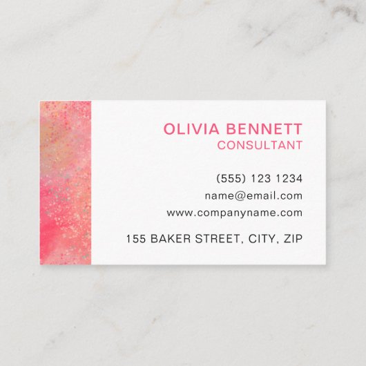 Roze Abstract Modern Visitekaartje (Achterkant)