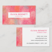 Roze Abstract Modern Visitekaartje (Voorkant / Achterkant)