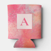 Roze Abstract Monogram Blikjeskoeler (Achterkant)