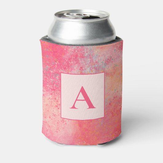 Roze Abstract Monogram Blikjeskoeler (Blikje Achterkant)