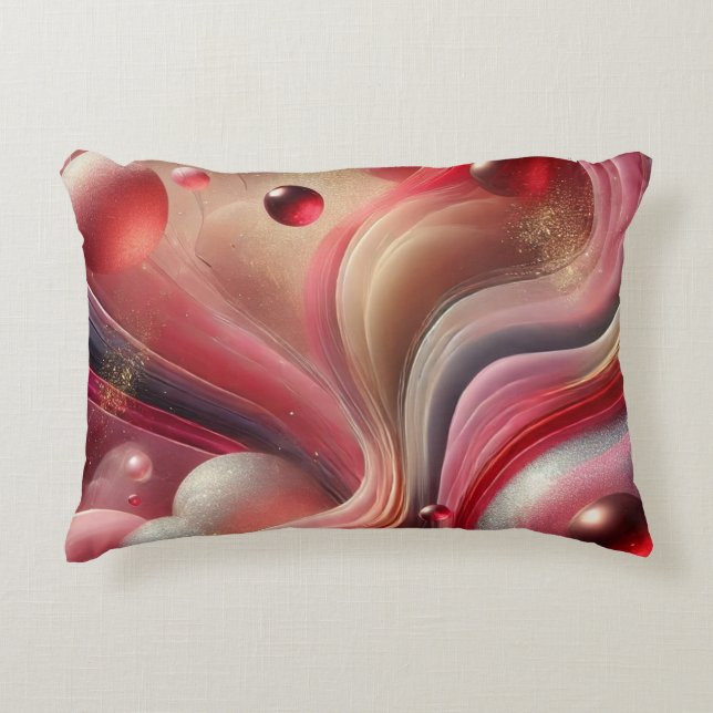 Roze Abstract Ontwerp Accent Pillow Kussen (Voorkant)