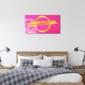 Roze, Abstract, opgerold, goudvormig canvas afdruk (Insitu (Slaapkamer))