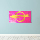 Roze, Abstract, opgerold, goudvormig canvas afdruk (Insitu (Houten vloer))