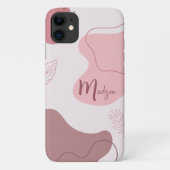 Roze Abstract Organische Vormen iPhone Case (Achterkant)