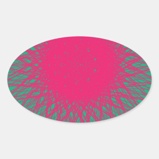 roze abstract ovale sticker (Voorkant)