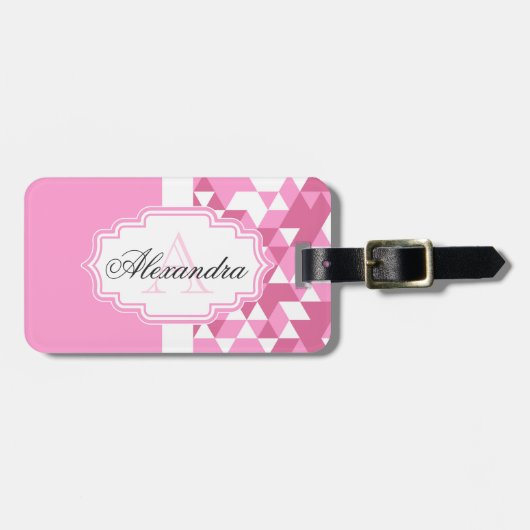 Roze Abstract patroon Bagagelabel (Voorkant horizontaal)