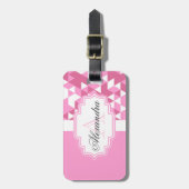 Roze Abstract patroon Bagagelabel (Voorkant verticaal)