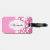 Roze Abstract patroon Bagagelabel (Achterkant horizontaal)