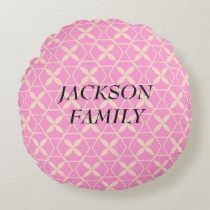 Roze Abstract Patroon door storeman Rond Kussen