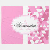 Roze Abstract patroon Fleece Deken (Voorkant (Horizontaal))