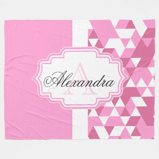 Roze Abstract patroon Fleece Deken (Voorkant (Horizontaal))