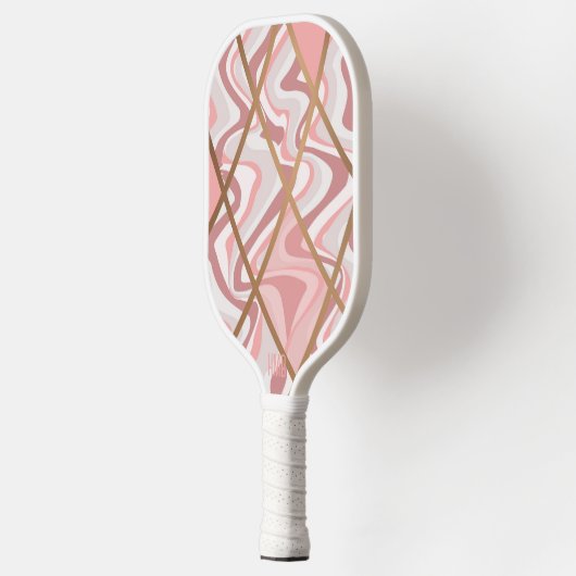 Roze Abstract Patroon Gepersonaliseerd Pickleball Paddle (Links)