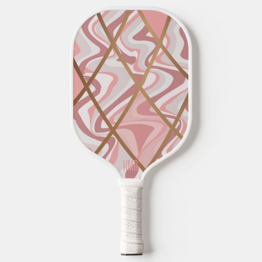 Roze Abstract Patroon Gepersonaliseerd Pickleball Paddle (Voorkant)