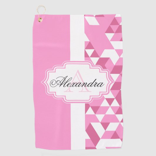 Roze Abstract patroon Golfhanddoek (Voorkant)