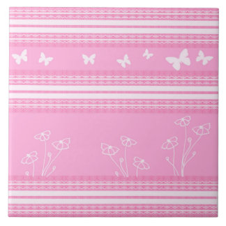 Roze abstract patroon keramiek tegel tegeltje