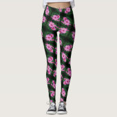 Roze Abstract patroon kosmos Flowers Leggings (Voorkant)