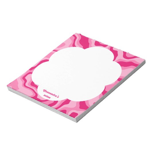 Roze abstract patroon notitieblok (Linkerzijde)