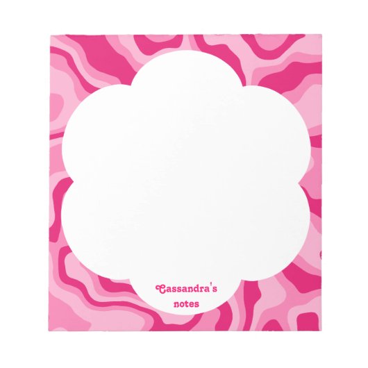 Roze abstract patroon notitieblok (Voorkant)