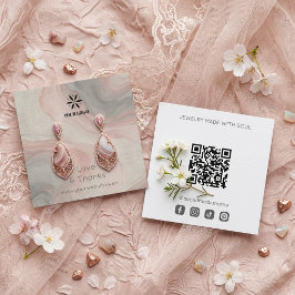 Roze Abstract Patroon Sieraden Display Logo TMF26 Vierkante Visitekaartje
