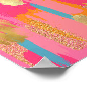 Roze Abstract Preppy Slaapkamerdecoratie Poster (Hoek)