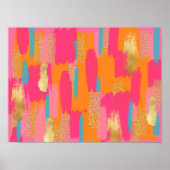 Roze Abstract Preppy Slaapkamerdecoratie Poster (Voorkant)