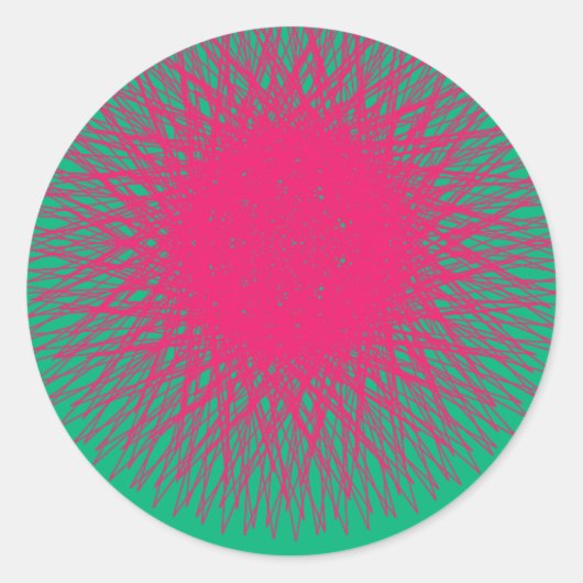 roze abstract ronde sticker (Voorkant)