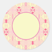 roze abstract ronde sticker (Voorkant)