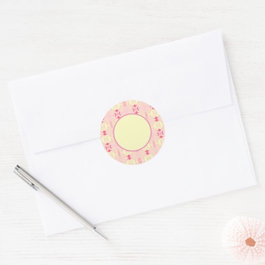 roze abstract ronde sticker (Envelop)