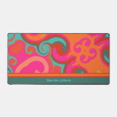 Roze Abstract Speelse Boho Design Naam Bureaumat (Voorkant)