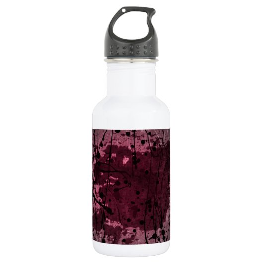 Roze Abstract Splatter Art Waterfles (Voorkant)