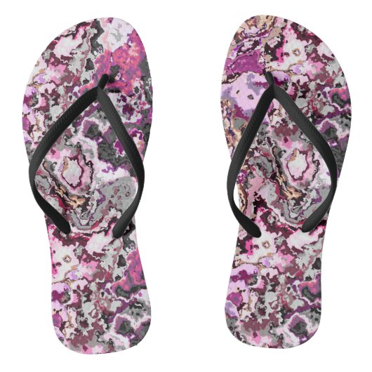 roze Abstract Teenslippers (Voetbed)