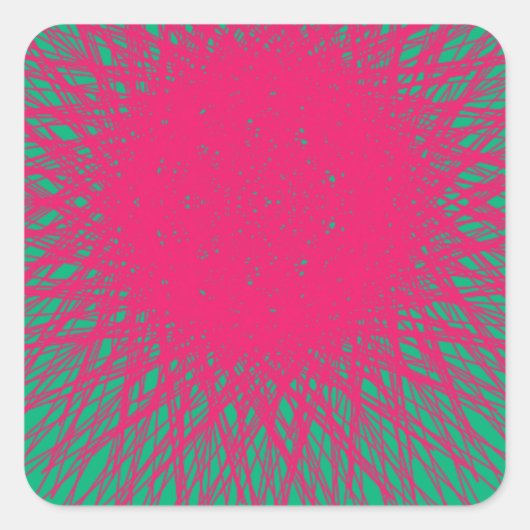 roze abstract vierkante sticker (Voorkant)