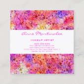 Roze Abstract Vierkante Visitekaartje (Achterkant)