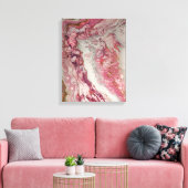 Roze Abstract Vloeibaar Marmeren Steen Print Canva (Insitu (Woonkamer))