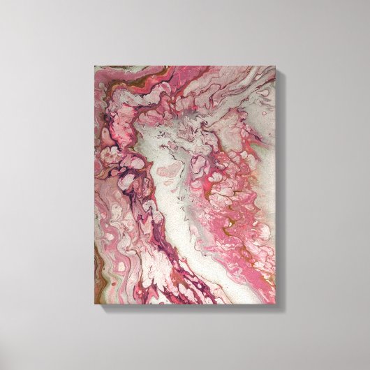 Roze Abstract Vloeibaar Marmeren Steen Print Canva (Voorkant)
