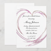 Roze Abstract Vrijgezellenfeest van het hart Kaart (Voorkant / Achterkant)