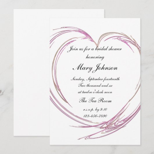 Roze Abstract Vrijgezellenfeest van het hart Kaart (Voorkant / Achterkant)