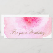 Roze Abstract Waterverf Cadeaubon (Voorkant / Achterkant)