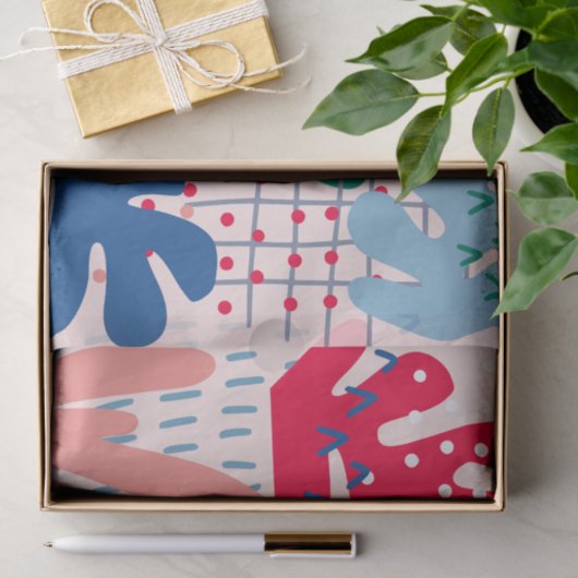 Roze Abstract weefselpapier Tissuepapier (Geschenk)