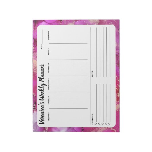 Roze, Abstract wekelijks te gebruiken om een lijst Notitieblok (Linkerzijde)