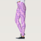 Roze Abstract Yoga Zen Bloemen Patroon Leggings (Links)
