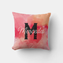 Roze Abstracte aangepaste kleurstofmonogram