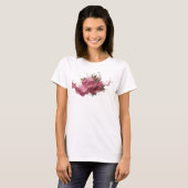 Roze Abstracte Aardbeien Modeprint T-shirt (Voorkant volledig)