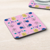 Roze Abstracte afbeelding patroon Bier Onderzetter (Linkerzijde)