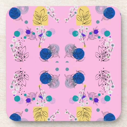 Roze Abstracte afbeelding patroon Bier Onderzetter (Voorkant)