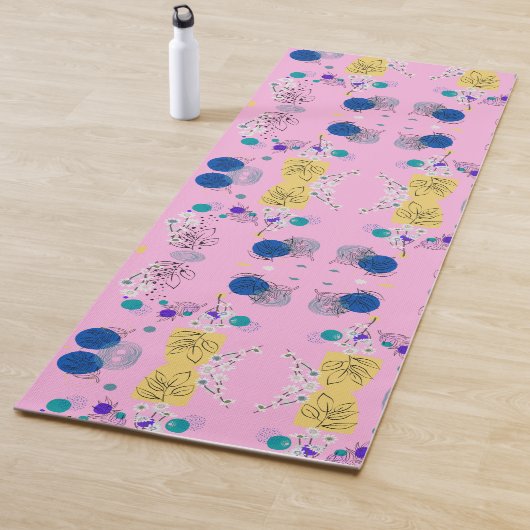 Roze Abstracte afbeelding patroon Yogamat (In situ)