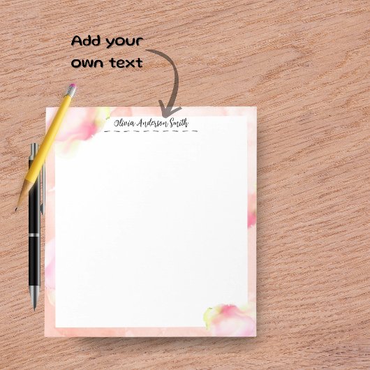 Roze Abstracte Aquarel Aangepaste Notitieblok