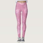 Roze Abstracte art Leggings (Voorkant)